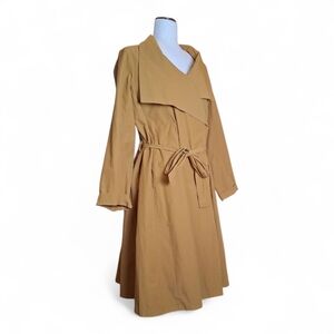 Eileen Fisher Light Cotton Nylon Trench Coat Gold S